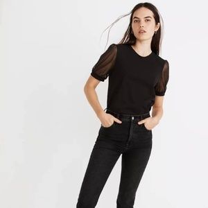 Madewell tshirt with sheer sleeves
